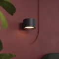LAMPAMI - czarny kinkiet ścienny ozdobny, mały kinkiet czarny, kinkiet minimalistyczny, oświetlenie na przedpokój, nowoczesny kinkiet na klatkę schodową, oświetlenie nad kanapą w salonie MODO 1 czarny sollux