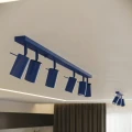 LAMPAMI - niebieska lampa sufitowa ruchoma, oświetlenie w kuchni sufitowe, oświetlenie na przedpokój, oświetlenie korytarza w domu, lampa sufitowa niebieska, lampa do pokoju młodzieżowego  RING 2 sollux