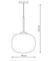 LAMPAMI - pojedyncza lampa wisząca kula biała szkic
