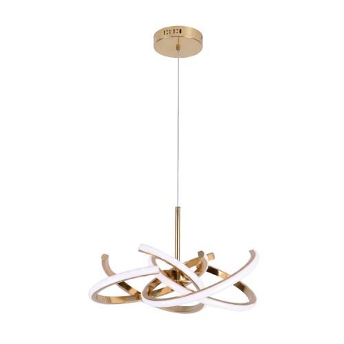 LAMPAMI - złota lampa wisząca ledowa nowoczesna, lampa sufitowa led nowoczesna, stylowa lampa do salonu, złota lampa sufitowa wisząca, oświetlenie nad stołem w salonie, lampa wisząca Spider LED CCT
