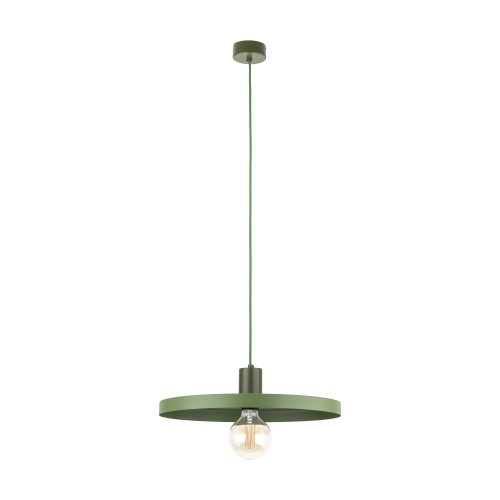 LAMPAMI - lampa zielona wisząca pojedyncza, oświetlenie do jadalni nad stół, oświetlenie nad kanapą w salonie, lampa sufitowa do pokoju młodzieżowego, lampa sufitowa wisząca SILA GREEN PEAPOD 400