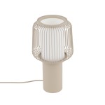 Beżowa lampa stojąca do salonu, sypialni 1xE27 NOME