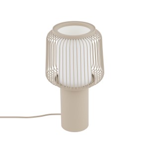 Beżowa lampa stojąca do salonu, sypialni 1xE27 NOME
