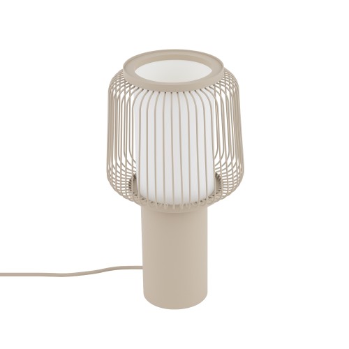 LAMPAMI - beżowa lampa stojąca do salonu, lampa nocna, lampa na komodzie, lampa stojąca do salonu nowoczesna NOME NOWODVORSKI