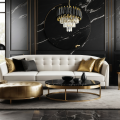 LAMPAMI - nowoczesny żyrandol do salonu z kryształkami, nowoczesny żyrandol glamour, lampa do jadalni, lampa do salonu wisząca Żyrandol CRISTAL