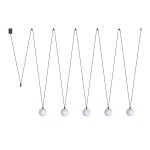 Podłużna lampa nad stół wisząca białe kule 120 cm 5xG9 SLING V
