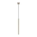 LAMPAMI - Lampa tuba wisząca beżowa, lampa sufitowa wisząca, oświetlenie nad kanapą w salonie, lampa nad barek w kuchni, oświetlenie nad wyspą w kuchni, lampa do sypialni wisząca przy łóżku, długa lampa wisząca tuba sufitowa PASTELO 1 taupe sollux