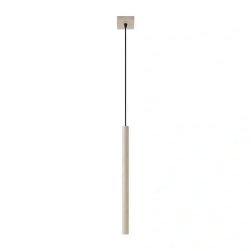 LAMPAMI - Lampa tuba wisząca beżowa, lampa sufitowa wisząca, oświetlenie nad kanapą w salonie, lampa nad barek w kuchni, oświetlenie nad wyspą w kuchni, lampa do sypialni wisząca przy łóżku, długa lampa wisząca tuba sufitowa PASTELO 1 taupe sollux