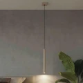 LAMPAMI - Lampa tuba wisząca beżowa, lampa sufitowa wisząca, oświetlenie nad kanapą w salonie, lampa nad barek w kuchni, oświetlenie nad wyspą w kuchni, lampa do sypialni wisząca przy łóżku, długa lampa wisząca tuba sufitowa PASTELO 1 taupe sollux