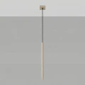LAMPAMI - Lampa tuba wisząca beżowa, lampa sufitowa wisząca, oświetlenie nad kanapą w salonie, lampa nad barek w kuchni, oświetlenie nad wyspą w kuchni, lampa do sypialni wisząca przy łóżku, długa lampa wisząca tuba sufitowa PASTELO 1 taupe sollux