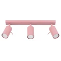 LAMPAMI - różowa lampa sufitowa ruchoma, plafon sufitowy różowy, lampa  tuby sufitowe. lampa do sypialni, lampa sufitowa dla dziewczynki RING 3L różowy sollux