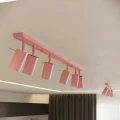 LAMPAMI - różowa lampa sufitowa ruchoma, plafon sufitowy różowy, lampa  tuby sufitowe. lampa do sypialni, lampa sufitowa dla dziewczynki RING 3L różowy sollux