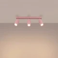 LAMPAMI - różowa lampa sufitowa ruchoma, plafon sufitowy różowy, lampa  tuby sufitowe. lampa do sypialni, lampa sufitowa dla dziewczynki RING 3L różowy sollux