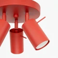 LAMPAMI - czerwona lampa sufitowa na 3 żarówki, plafon sufitowy spot, lampa sufitowa młodzieżowa, lampa dla dzieci sufitowa, lampa czerwona RING 3P czerwony sollux