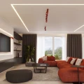 LAMPAMI - czerwona lampa sufitowa na listwie, plafon sufitowy, oświetlenie nad kanapą w salonie, lampa młodzieżowa sufitowa, listwa oświetleniowa do kuchni, lampa sufitowa podłużna, lampa wielopunktowa RING 6L sollux