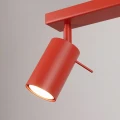 LAMPAMI - czerwona lampa sufitowa na listwie, plafon sufitowy, oświetlenie nad kanapą w salonie, lampa młodzieżowa sufitowa, listwa oświetleniowa do kuchni, lampa sufitowa podłużna, lampa wielopunktowa RING 6L sollux