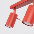 LAMPAMI - czerwona lampa sufitowa na listwie, plafon sufitowy, oświetlenie nad kanapą w salonie, lampa młodzieżowa sufitowa, listwa oświetleniowa do kuchni, lampa sufitowa podłużna, lampa wielopunktowa RING 6L sollux