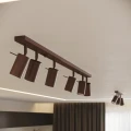 LAMPAMI - lampa sufitowa wielopunktowa, plafon sufitowy brązowy, lampa listwa sufitowa, tuby sufitowe, lampa sufitowa podłużna, lampa do kuchni, lampa do przedpokoju, lampa sufitowa do garderoby RING 4L brązowy sollux