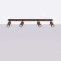 LAMPAMI - lampa sufitowa wielopunktowa, plafon sufitowy brązowy, lampa listwa sufitowa, tuby sufitowe, lampa sufitowa podłużna, lampa do kuchni, lampa do przedpokoju, lampa sufitowa do garderoby RING 4L brązowy sollux