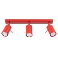 LAMPAMI - czerwona lampa sufitowa ruchoma plafon sufitowy, lampa sufitowa młodzieżowa, lampa sufitowa do pokoju dziecka, lampa na korytarz, lampa sufitowa potrójna Plafon RING 3L czerwony sollux