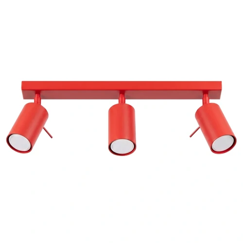 LAMPAMI - czerwona lampa sufitowa ruchoma plafon sufitowy, lampa sufitowa młodzieżowa, lampa sufitowa do pokoju dziecka, lampa na korytarz, lampa sufitowa potrójna Plafon RING 3L czerwony sollux