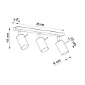 LAMPAMI - czerwona lampa sufitowa ruchoma plafon sufitowy RING 3L czerwony sollux szkic