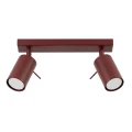 LAMPAMI - lampa sufitowa ruchoma podwójna, plafon sufitowy spot, oświetlenie sufitowe w kuchni, oświetlenie na przedpokoju, oświetlenie salonu sufitowe, plafon sufitowy RING 2 burgund sollux