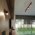 LAMPAMI - lampa sufitowa ruchoma podwójna, plafon sufitowy spot, oświetlenie sufitowe w kuchni, oświetlenie na przedpokoju, oświetlenie salonu sufitowe, plafon sufitowy RING 2 burgund sollux