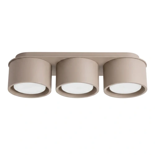 LAMPAMI - beżowa lampa przysufitowa,  plafon sufitowy, nowoczesna lampa do kuchni, oświetlenie na przedpokój, oświetlenie do salonu sufitowe, oświetlenie sufitowe do sypialni, mały plafon sufitowy MODO 3 taupe sollux
