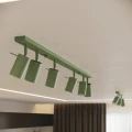 LAMPAMI - nowoczesna lampa do przedpokoju, plafon sufitowy, lampa sufitowa ruchoma, oświetlenie sufitowe do kuchni, oświetlenie na przedpokoju, oświetlenie do salonu sufitowe, lampa zielona sufitowa, lampa przysufitowa RING 3P szałwiowy sollux
