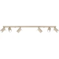 LAMPAMI - beżowa lampa wielopunktowa na listwie, plafon sufitowy, lampa do kuchni, lampa do salonu, lampa na korytarz, lampa przysufitowa do salonu RING 6L taupe sollux