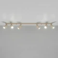 LAMPAMI - beżowa lampa wielopunktowa na listwie, plafon sufitowy, lampa do kuchni, lampa do salonu, lampa na korytarz, lampa przysufitowa do salonu RING 6L taupe sollux
