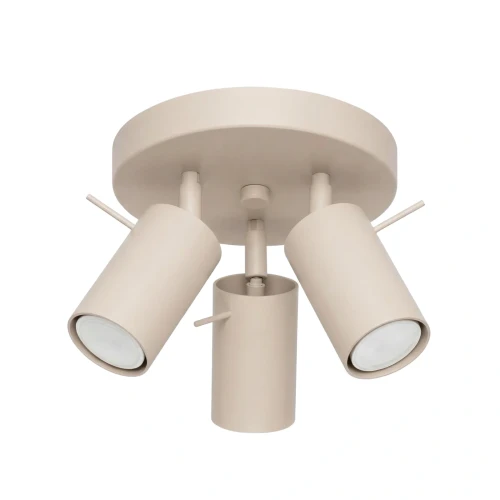 LAMPAMI - lampa sufitowa beżowa regulowana, plafon sufitowy, regulowane oświetlenie w kuchni sufitowe, oświetlenie do salonu sufitowe, oświetlenie do przedpokoju sufitowe, lampa sufitowa potrójna RING 3P taupe sollux