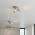 LAMPAMI - lampa sufitowa beżowa regulowana, plafon sufitowy, regulowane oświetlenie w kuchni sufitowe, oświetlenie do salonu sufitowe, oświetlenie do przedpokoju sufitowe, lampa sufitowa potrójna RING 3P taupe sollux