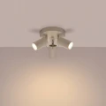 LAMPAMI - lampa sufitowa beżowa regulowana, plafon sufitowy, regulowane oświetlenie w kuchni sufitowe, oświetlenie do salonu sufitowe, oświetlenie do przedpokoju sufitowe, lampa sufitowa potrójna RING 3P taupe sollux