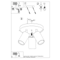 LAMPAMI - lampa sufitowa potrójna RING 3P taupe sollux szkic