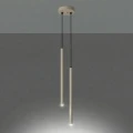 LAMPAMI - beżowa lampa sufitowa wisząca, tuby sufitowe, lampa dekoracyjna, podwójna lampa wisząca, lampa do kuchni nad wyspę, przytulna lampa do sypialni, oświetlenie nad kanapą w salonie PASTELO 2 taupe sollux