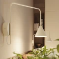 LAMPAMI - kaszmirowy kinkiet ścienny z włącznikiem, lampa ścienna na wysięgniku ruchomym, lampka do czytania, oświetlenie nad kanapą w salonie, kinkiet ścienny regulowany NOX 1 kaszmirowy sollux