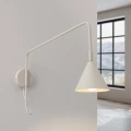 LAMPAMI - kaszmirowy kinkiet ścienny z włącznikiem, lampa ścienna na wysięgniku ruchomym, lampka do czytania, oświetlenie nad kanapą w salonie, kinkiet ścienny regulowany NOX 1 kaszmirowy sollux