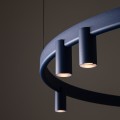 LAMPAMI - nowoczesny żyrandol do salonu granatowy, żyrandol do salonu dający dużo światła, lampa sufitowa granatowa, żyrandol do salonu wiszący, żyrandol do jadalni nad stół, żyrandol do przedpokoju FOURTY ROUND LED NOWODVORSKI