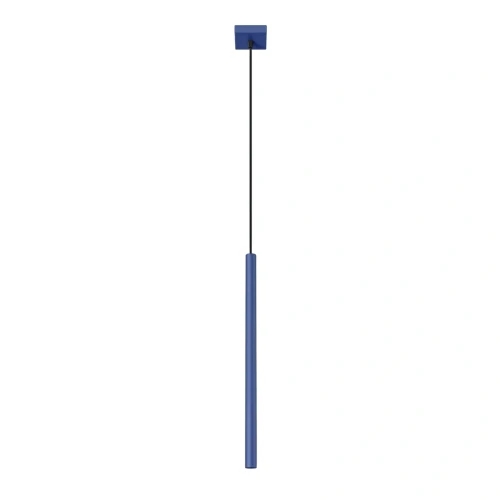 LAMPAMI - niebieska lampa wisząca tuba sufitowa, pojedyncza lampa wisząca, lampa dekoracyjna, oświetlenie nad kanapą w salonie, oświetlenie do sypialni, oświetlenie w łazience przy lustrze PASTELO 1 ultramaryna sollux