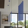 LAMPAMI - niebieska lampa wisząca tuba sufitowa, pojedyncza lampa wisząca, lampa dekoracyjna, oświetlenie nad kanapą w salonie, oświetlenie do sypialni, oświetlenie w łazience przy lustrze PASTELO 1 ultramaryna sollux
