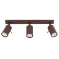 LAMPAMI - lampa na sufit regulowana potrójna, plafon sufitowy, lampa do kuchni nowoczesna, lampa na korytarz, lampa do garderoby, lampa sufitowa regulowana RING 3L brązowy sollux