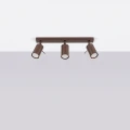 LAMPAMI - lampa na sufit regulowana potrójna, plafon sufitowy, lampa do kuchni nowoczesna, lampa na korytarz, lampa do garderoby, lampa sufitowa regulowana RING 3L brązowy sollux