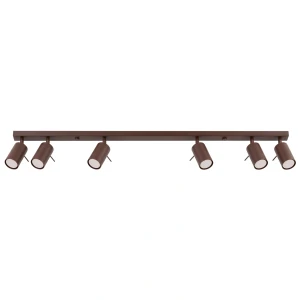 Lampa na sufit regulowana podłużna brązowa plafon sufitowy 6xGU10 RING 6L brązowy