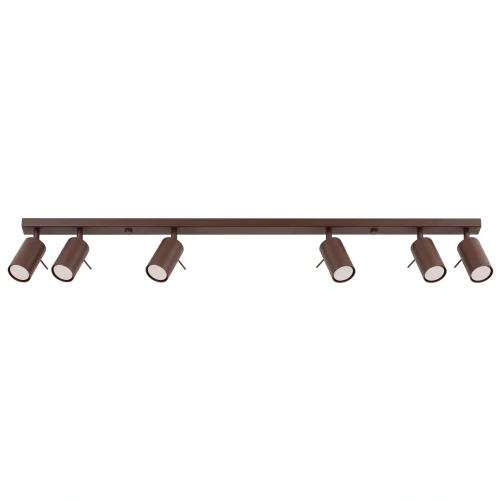 LAMPAMI - lampa na sufit regulowana podłużna, plafon sufitowy, lampa do kuchni nowoczesna, lampa do pokoju młodzieżowego, lampa na korytarz, lampa do garderoby, lampa przysufitowa, lampa do niskiego salonu, oświetlenie sufitowe RING 6L brązowy sollux