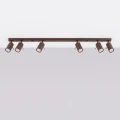 LAMPAMI - lampa na sufit regulowana podłużna, plafon sufitowy, lampa do kuchni nowoczesna, lampa do pokoju młodzieżowego, lampa na korytarz, lampa do garderoby, lampa przysufitowa, lampa do niskiego salonu, oświetlenie sufitowe RING 6L brązowy sollux