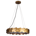 LAMPAMI - żyrandol ledowy złoty, nowoczesny żyrandol do salonu, lampa wisząca ring, lampa sufitowa wisząca,  lampa nad stół, lampa do salonu, lampa do sypialni, lampa wisząca SOHO GOLD