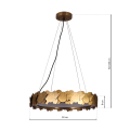 LAMPAMI - żyrandol ledowy złoty, nowoczesny żyrandol do salonu, lampa wisząca ring, lampa sufitowa wisząca,  lampa nad stół, lampa do salonu, lampa do sypialni, lampa wisząca SOHO GOLD