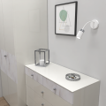 LAMPAMI - kinkiet z włącznikiem, elastyczna lampka do czytania książek, elegancki kinkiet ścienny z włącznikiem, oświetlenie nad kanapą w salonie, kinkiet nad łóżko, biały kinkiet ścienny flex Joker
